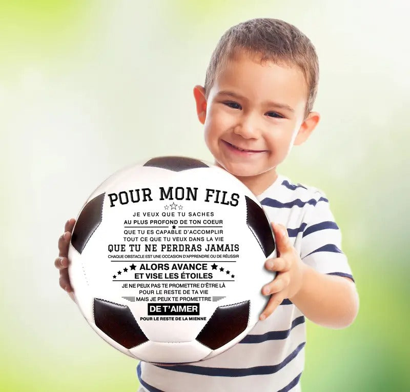 Pour mon fils - Ballon de football unique avec un message spécial