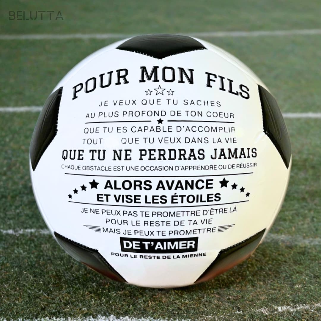 Pour mon fils - Ballon de football unique avec un message spécial